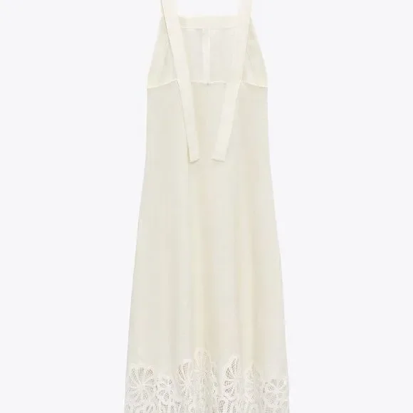 NWT ZARA LACE TRIM 100% LINEN DRESS LIMITED EDITION NWT ZARA LACE TRIM 100% LINEN DRESS LIMITED EDITION